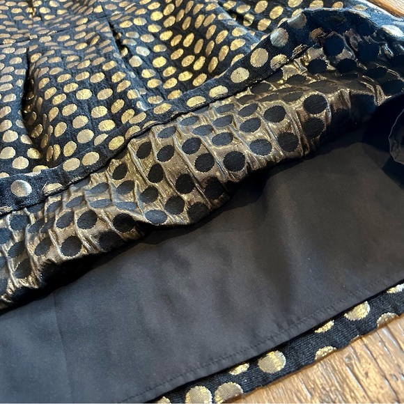 Metallic Gold & Black Polka Dot Party Dress - Picture 3 of 6